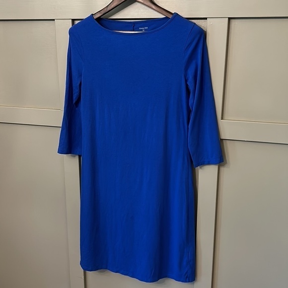 GARNET Hill Stretch Jersey Bateau Neck Dress 3/4 Sleeves Cobalt Blue Size Small - Picture 7 of 10